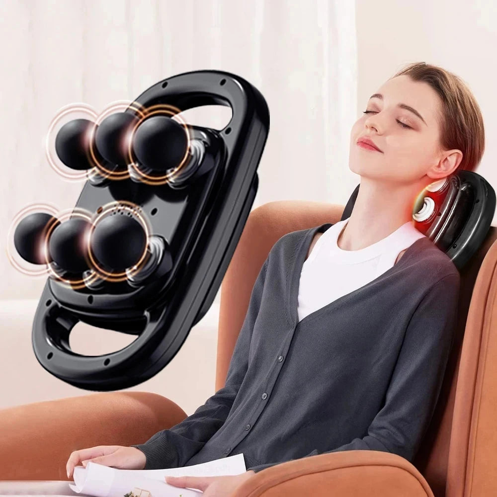 6-Head Deep Tissue Massage Gun – Handheld Muscle Massager for Back, Neck & Full Body Relief