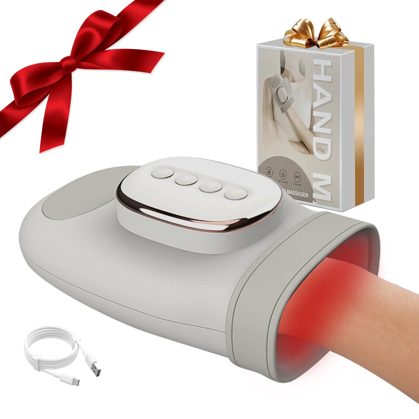 Hand Massager with Heat & Compression — 3 Modes, 4 Heat Levels & 5 Compression Settings for Arthritis & Carpal Tunnel Relief