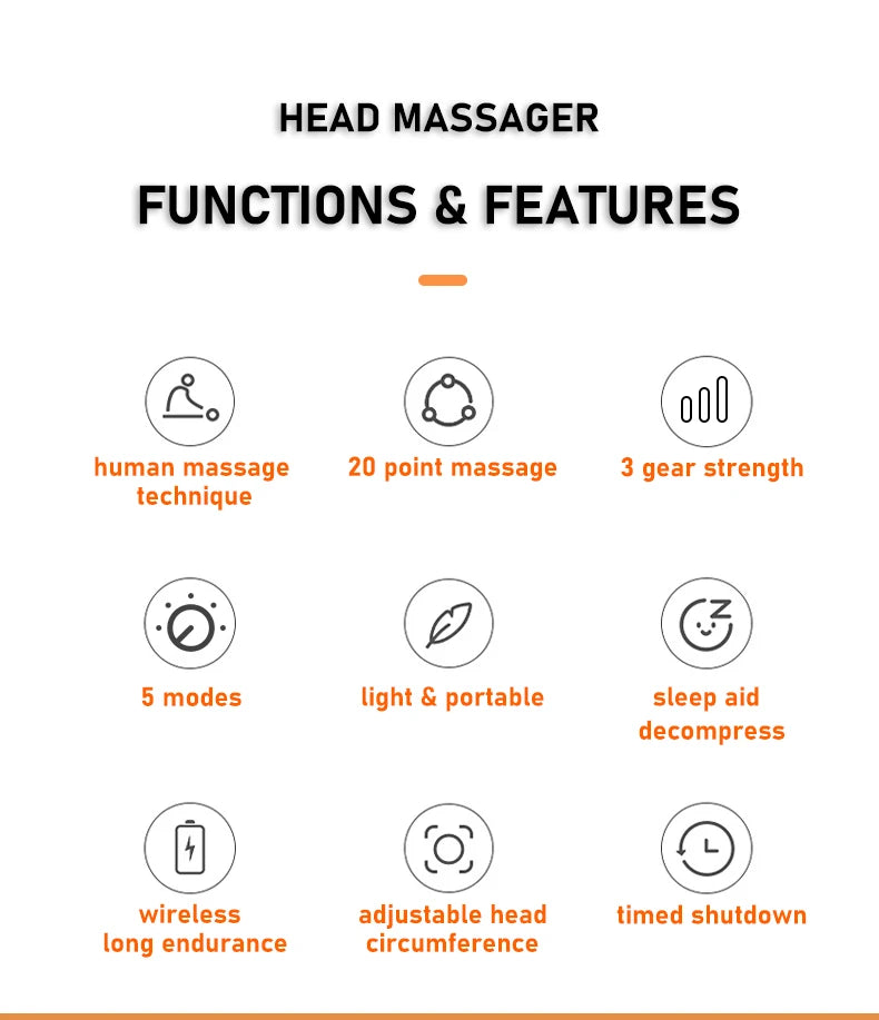 20‑Head Scalp Massager with Red Light Therapy — Octopus Scratcher for Relaxation, Stress & Migraine Relief