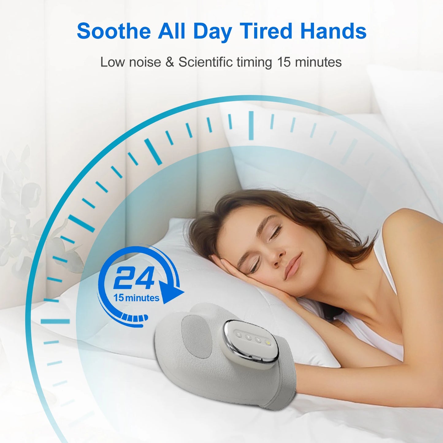 Hand Massager with Heat & Compression — 3 Modes, 4 Heat Levels & 5 Compression Settings for Arthritis & Carpal Tunnel Relief