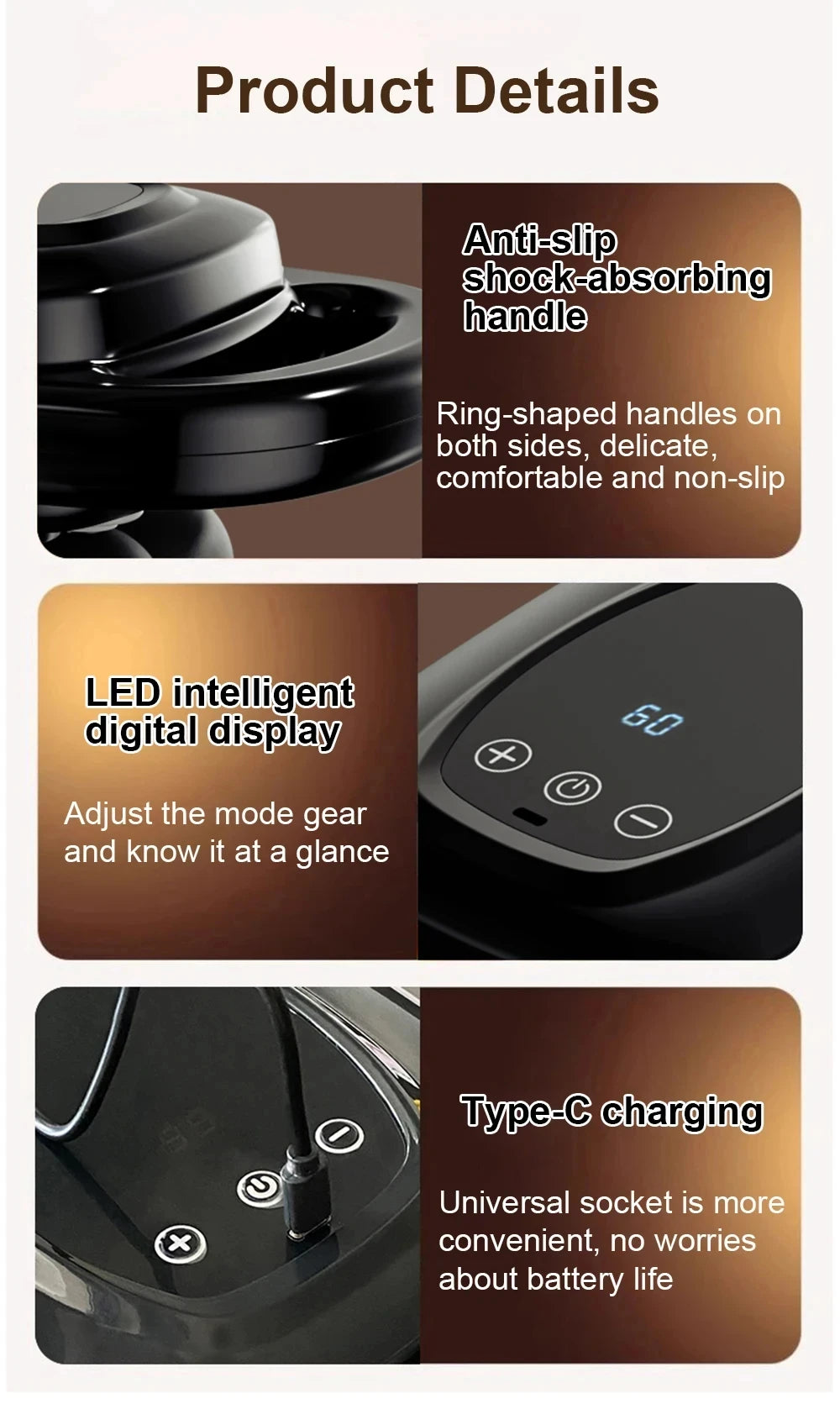 6-Head Deep Tissue Massage Gun – Handheld Muscle Massager for Back, Neck & Full Body Relief