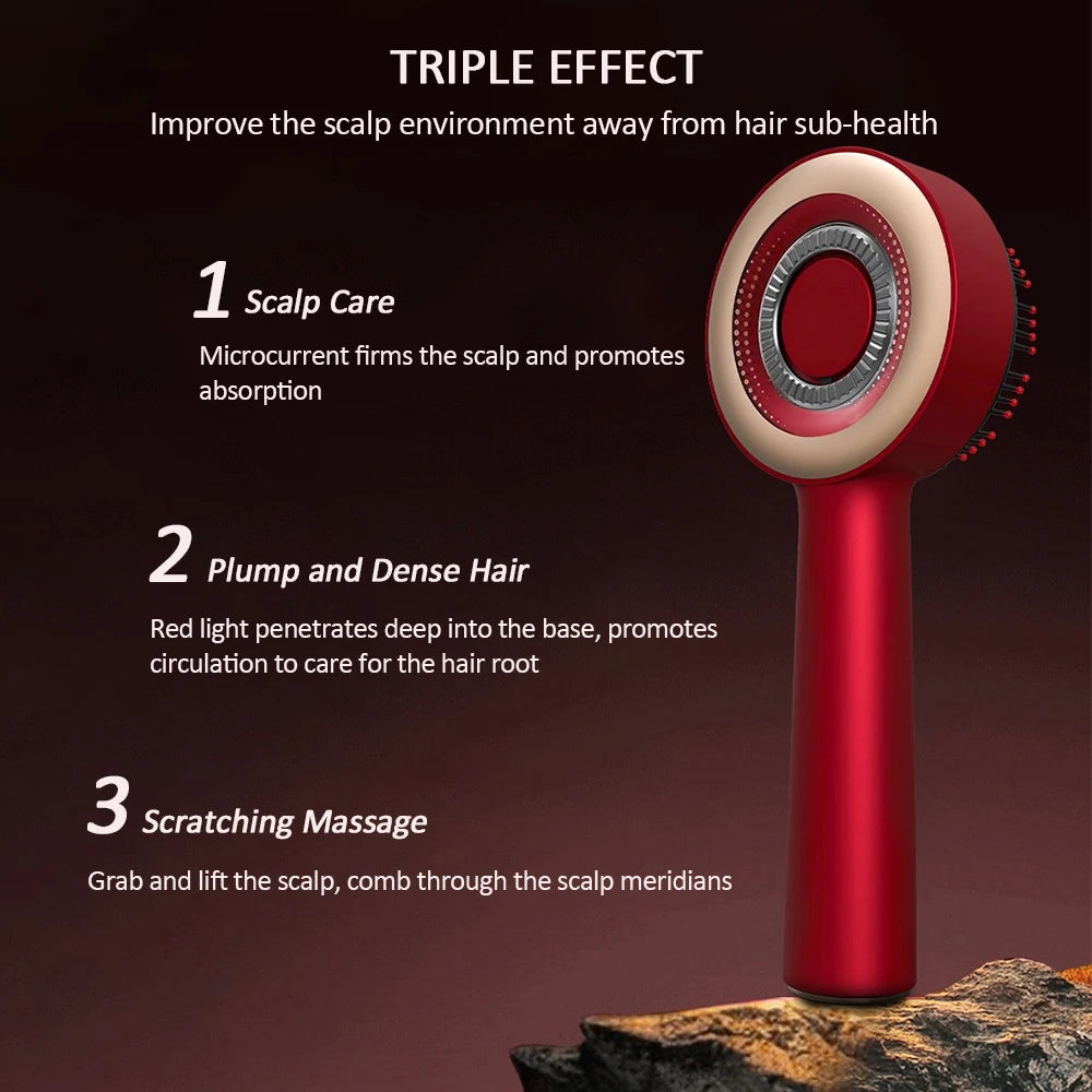 Vibration Scalp Comb with Red Light Therapy & Oil Applicator — Hair Growth & Anti‑Hair‑Loss Treatment