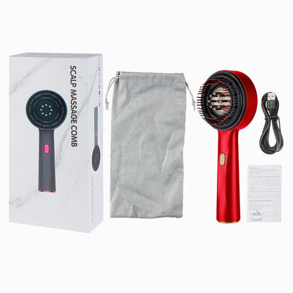 Vibration Scalp Comb with Red Light Therapy & Oil Applicator — Hair Growth & Anti‑Hair‑Loss Treatment
