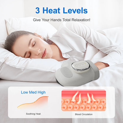Hand Massager with Heat & Compression — 3 Modes, 4 Heat Levels & 5 Compression Settings for Arthritis & Carpal Tunnel Relief