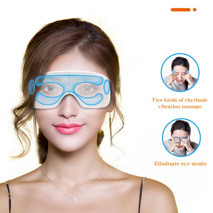 Smart Electric Eye Massager – Foldable Bluetooth Hot‑Compress & Air‑Pressure Eye Mask (USB Rechargeable)