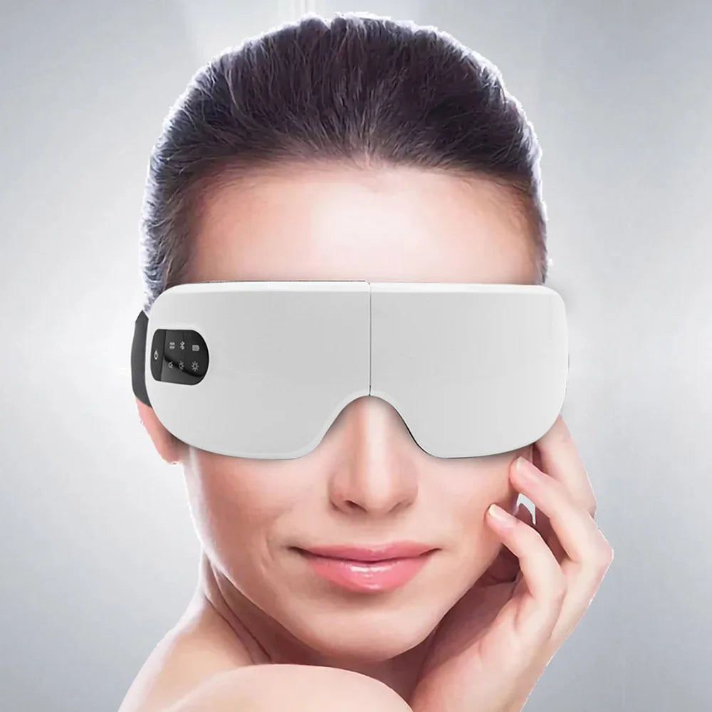 Smart Electric Eye Massager – Foldable Bluetooth Hot‑Compress & Air‑Pressure Eye Mask (USB Rechargeable)