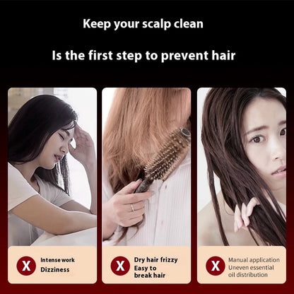 Vibration Scalp Comb with Red Light Therapy & Oil Applicator — Hair Growth & Anti‑Hair‑Loss Treatment
