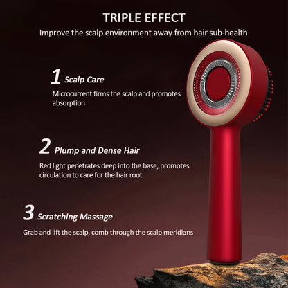 Vibration Scalp Comb with Red Light Therapy & Oil Applicator — Hair Growth & Anti‑Hair‑Loss Treatment