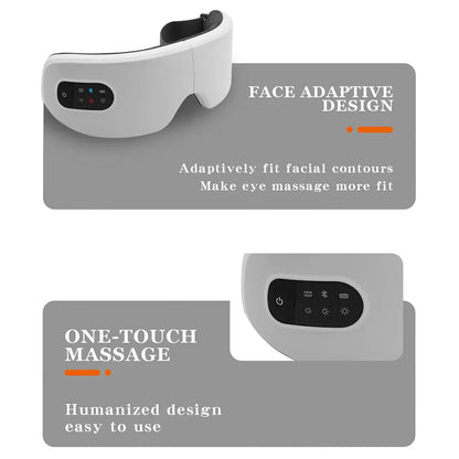 Smart Electric Eye Massager – Foldable Bluetooth Hot‑Compress & Air‑Pressure Eye Mask (USB Rechargeable)