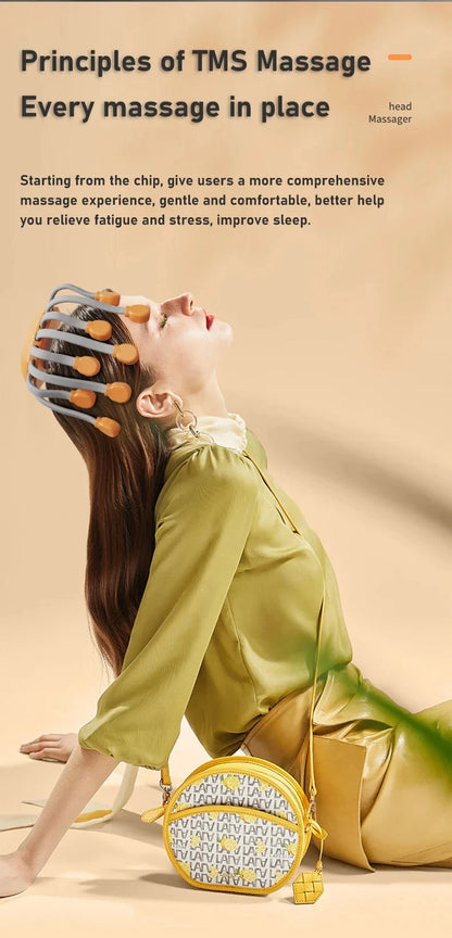 20‑Head Scalp Massager with Red Light Therapy — Octopus Scratcher for Relaxation, Stress & Migraine Relief