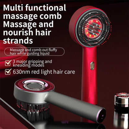 Vibration Scalp Comb with Red Light Therapy & Oil Applicator